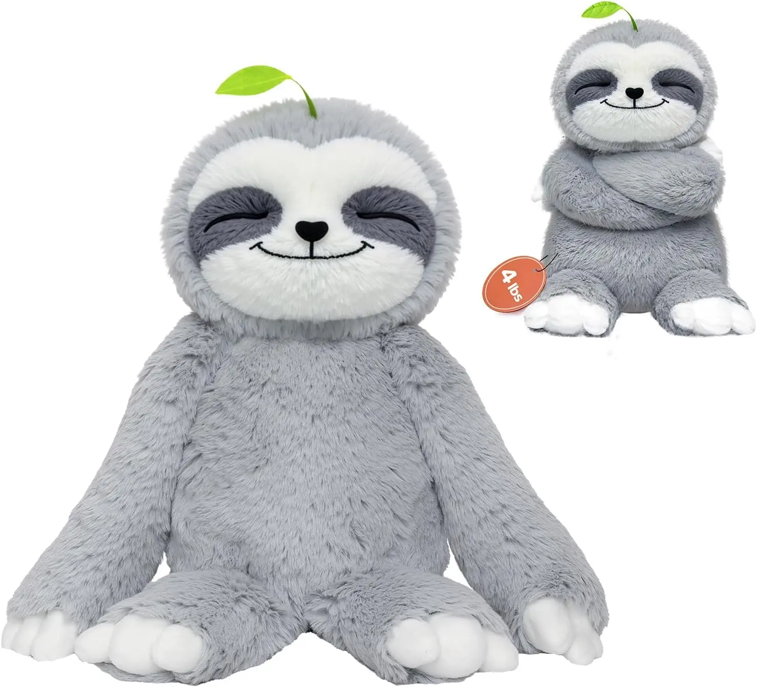 Mewaii Weighted Stuffed Animals Sloth Plush, Heatable Coolable, 4 lb, 20in