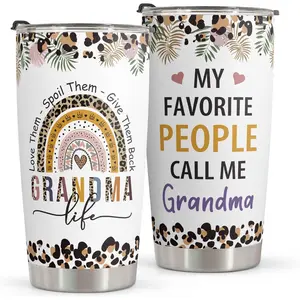 Best Nana Ever 20oz Tumbler with Lid Floral Gift for Grandma Mom from Grandchildren Daughter Son Stainless Steel Insulated Travel Mug Mother's Day Birthday Present
