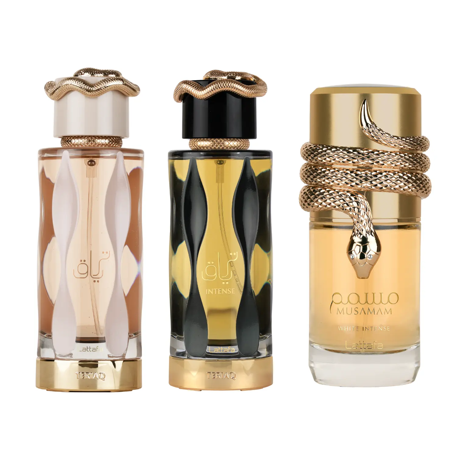 Triple SSS Bundle-Lattafa Teriaq + Teriaq Intense + Musamam White Intense EDP 100ml Bundle