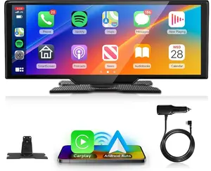 10.26 inch Portable Car Stereo with Wireless Carplay Android Auto, Touchscreen Carplay Screen with Siri Transmission Bluetooth Voice Control 9V-36V,CarPlay Screen for Andriod & Iphone