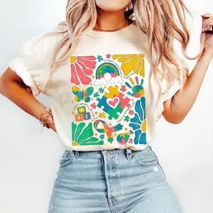 Comfort Colors Autism Awareness Shirt, Boho Autism Tee, Everyone Communicates Differently, Speech Therapy Shirt, Autism Teacher Gift T-shirt