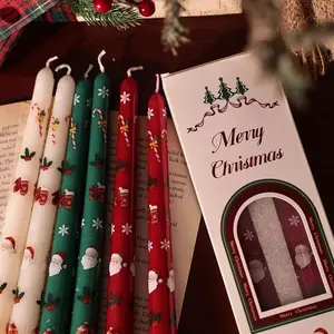Yozu 25CM Soy Wax Christmas Candle Long Rod Smokeless Handmade Gift Box Packaging Wedding Decoration for Candlelight Dinner Wholesale