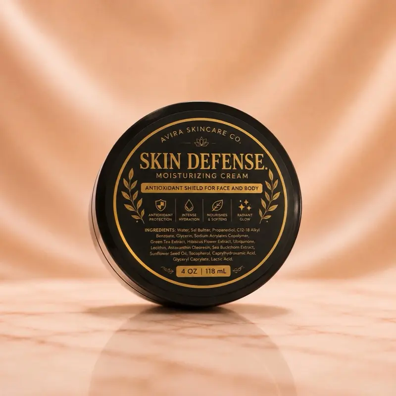 Avira Skincare Skin Defense Moisturizer 4 oz Hydrating Cream for Dry Skin - Moisture Rich Formula to Hydrate and Nourish