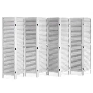 【fathersdaygift】VEVOR Wood Room Divider 8 Panel Wood Folding Privacy Screen66.9 Inches Tall Indoor Louvered Wooden PartitionPortable Decoration Screenfor Room Separation, Home, Office, Restaurant & Bedroom