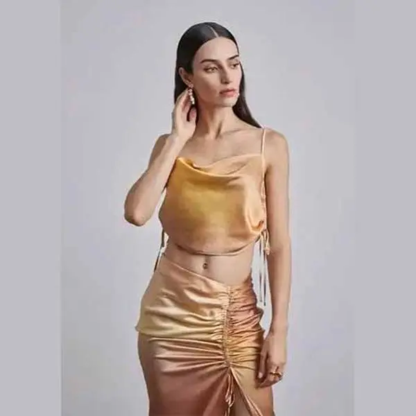 Golden Tala Ruched Silk Camisole