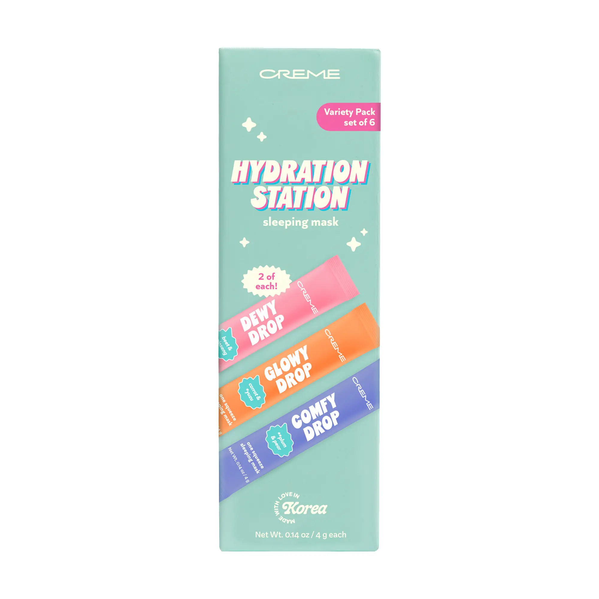 The Crème Shop One Squeeze Sleeping Mask Variety Pack - Hydrating Face Masks, Moisturizing