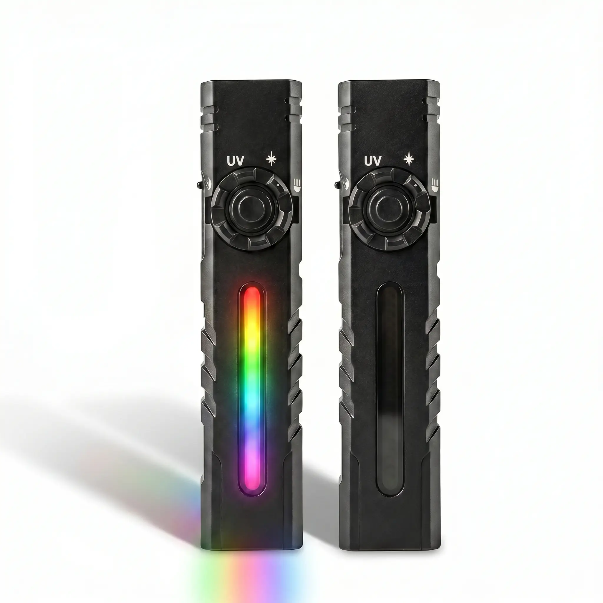 4-in-1 Flat EDC Flashlight 2200 Lumens, Rechargeable Tactical Flashlight with 365nm UV, Green Laser & Magnetic RGB Work Light, Mini Pocket Clip Torch for Pet Stains, Mechanics, Camping