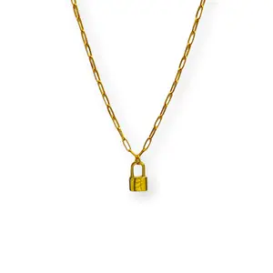 Gold Plated Lock Necklace for Women - Fashion Accessory