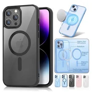 For iPhone 15 14 13 all size Clear  Silicone acrylic Safe Case Cover