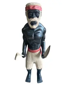 23in Alboran Congo Negro Doll Fransico Muneco 7 Rayo Zarabanda Santeria Osha Ifa Palo Decor Wood Ornaments Religious Wooden Religious Wooden