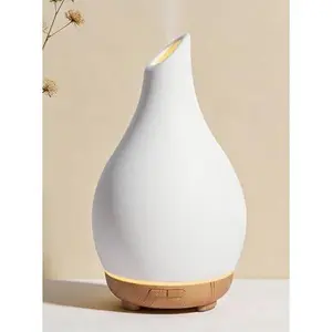 Essential Oil Diffuser, 150ml Ceramic Diffuser Handcrafted Stone Aromatherapy Diffusers Ultrasonic Cool Mist Humidifier Vaporizer 2 Mist Modes Waterless for Home, White Vase-Shaped Ceramic