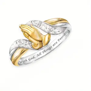 Palm Prayer Ring - 1 Piece Fashionable Exquisite Style, Birthday/Christmas/Mother’s Day Gift For Family & Friends