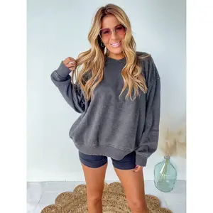 Chasing Calm Oversized Black Acid Wash Pullover