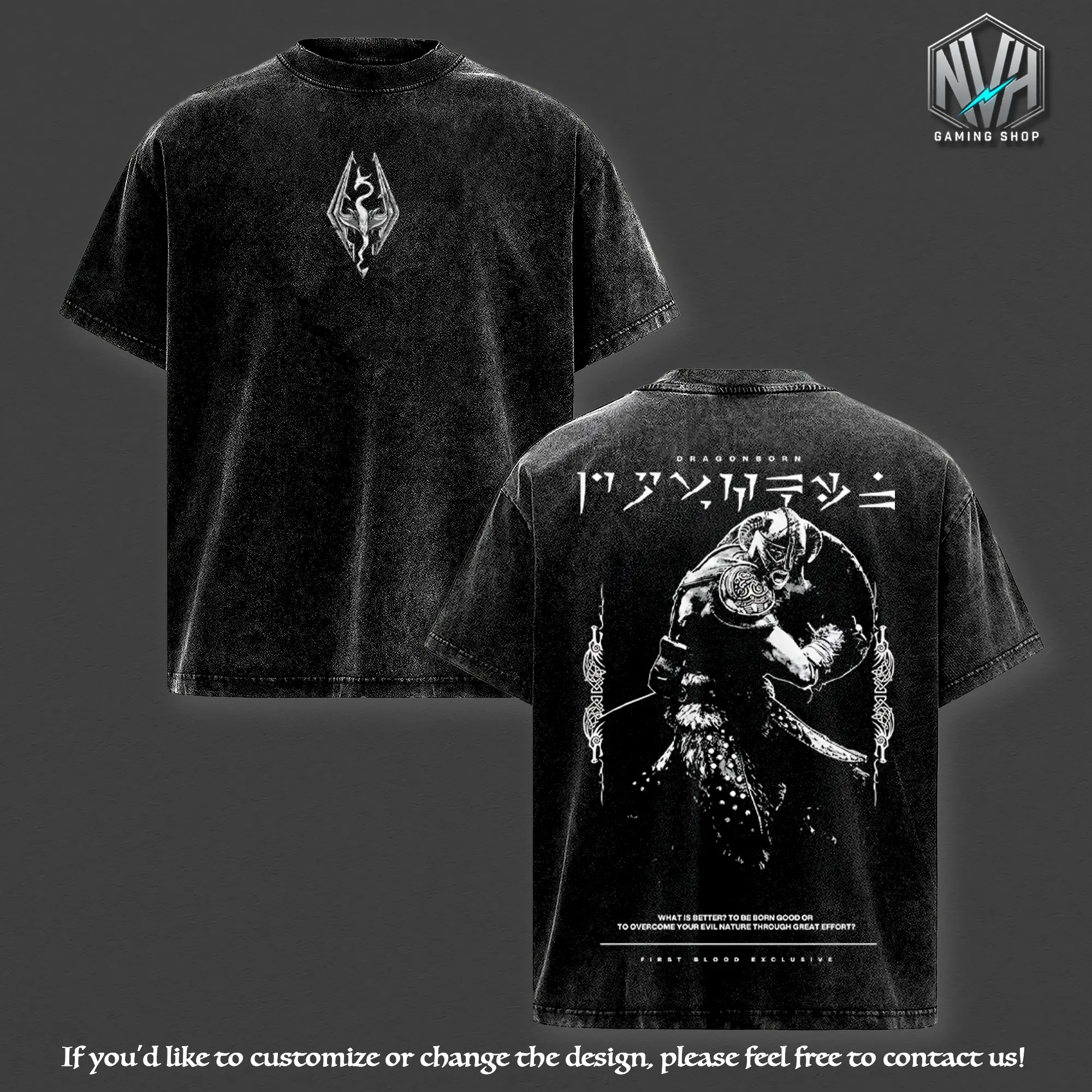 The Elder Scrolls V: Skyrim v3 Vintage Washed Tee Unisex Cotton T-shirt for Game Fans, Graphic Tees, Top graphic t-shirts