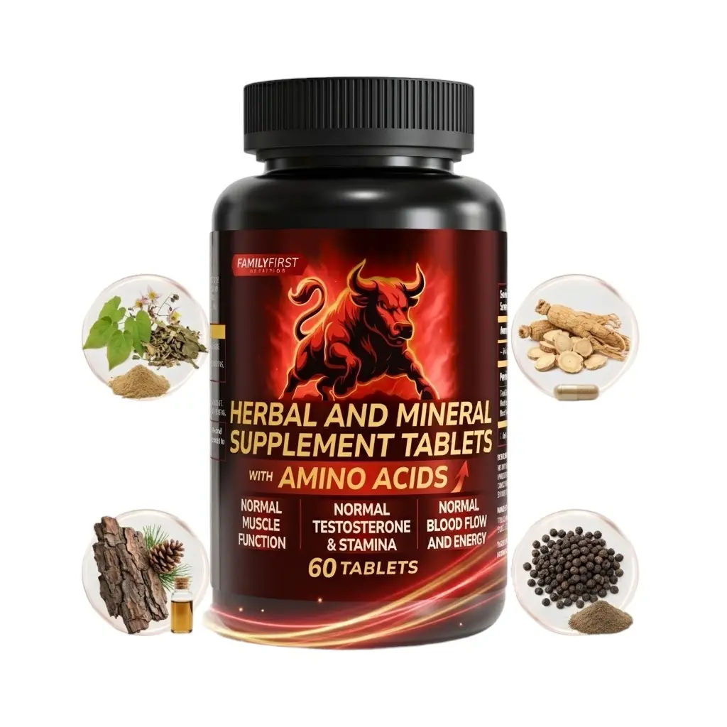 Men's Herbaceous Daily Multivitamin Capsules - 60 Count Natural Botanical Extract Dietary Supplements, Comprehensive Nutrition Supplement for Vitality, Stress Relief, Metabolism Support