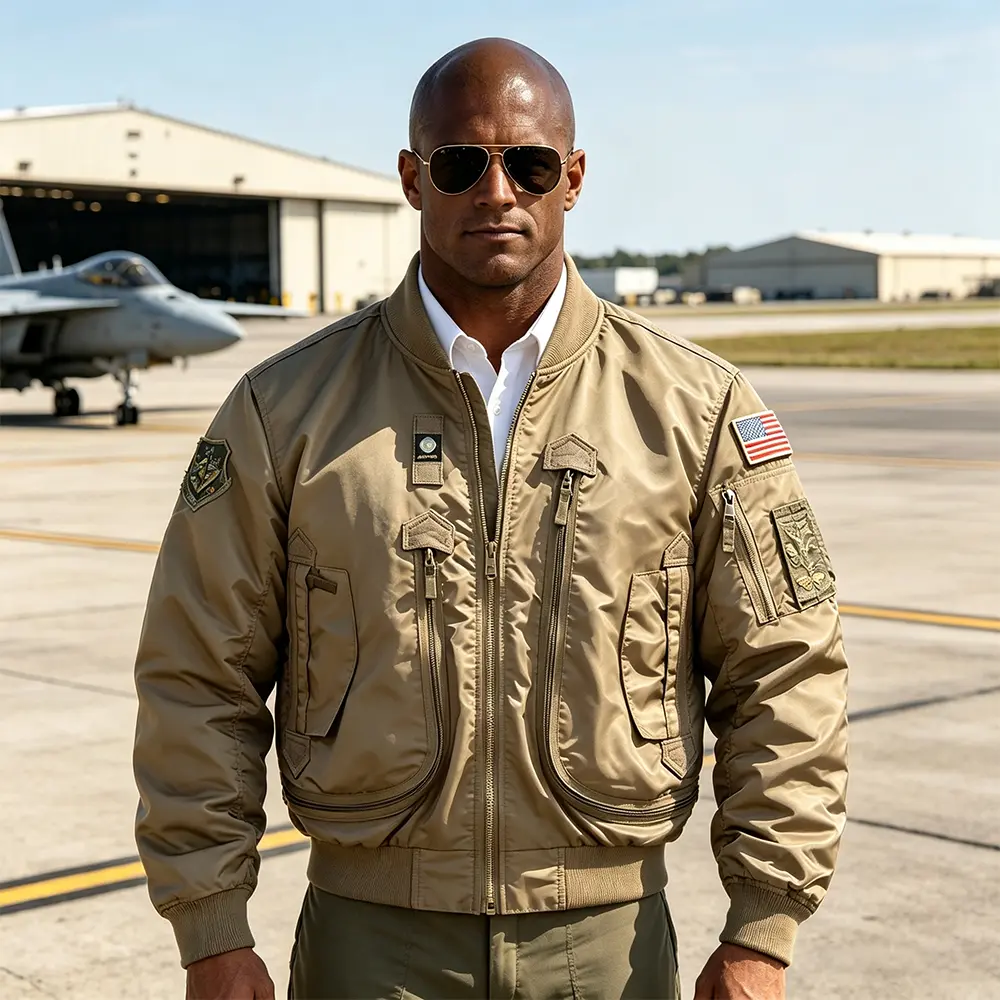 Classic MA1 Aviation Pilot Jacket Mens Rugged Tactical Windbreaker Street Military Outerwear