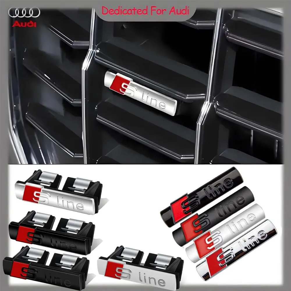 2026 New 1Pcs Sline Metal Logo Car Sticker Aluminum Emblem Grill For Audi A6 A3 A4 A5 A8 S3 S4 S5 S6 S7 S8 SQ5 SQ7 Q5 Q7 Q8 RS3 RS4 Badge For your Cars