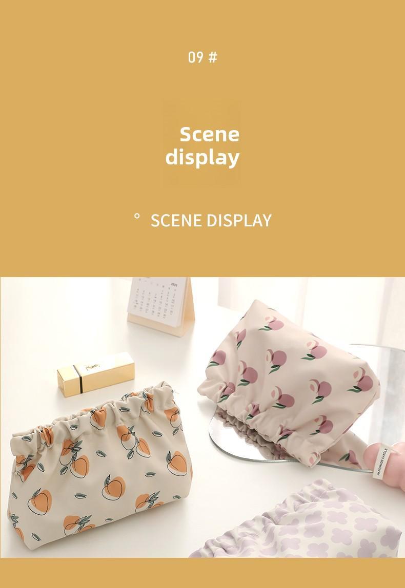 Self-Closing Waterproof Makeup Bag - Shrapnel Storage Bag for Girls with VITALITY Design