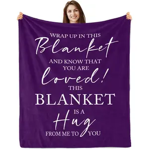 Butonus Get Well Gifts for Women After Surgery, Blanket for Woman, Thinking of You Gifts for Women, Inspirational Encouragement Healing Purple Hug Blanket 60"X50"