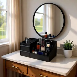 Men’s Cologne Organizer with Drawers, 3-Tier Perfume Storage Display Case, Modern Vanity Organizer for Bathroom & Bedroom - Gift for Men