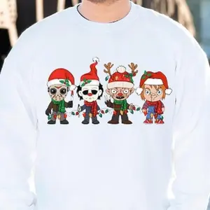 Horror Movie Christmas Friends Sweater, Cute Scary Movies Characters Christmas Sweater, Scary Movies Christmas Sweater, Christmas 2024 Sweaters, Ugly Christmas Sweater, Freddy Jason Chucky Christmas Sweater