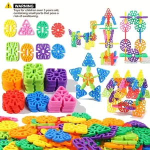 98pcs Snowflakes Building Blocks: Fun DIY Assembly Puzzle For Boys & Girls - Thickened Round Hole Puzzle, Educational Toys, Stem Building Blocks , Halloween/Thanksgiving Day/Christmas gift