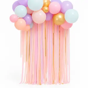 Pastel Balloon Backdrop with Streamers