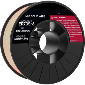 ER70S-6 MIG Welding Wire .030 Inch 10 LB Spool, Solid Mild Steel MIG Wire, Low Spatter Smooth Arc, High Deoxidizers Welding Wire for Fabrication & Auto Repair
