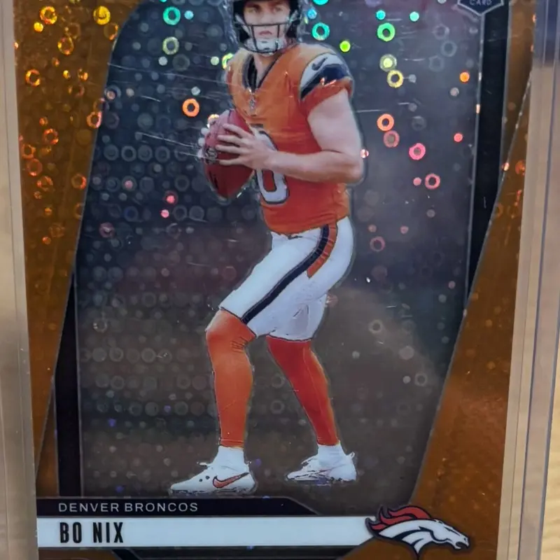 Bo Nix Disco Prizm Rookie 2024 Denver Broncos Football Card Collectible