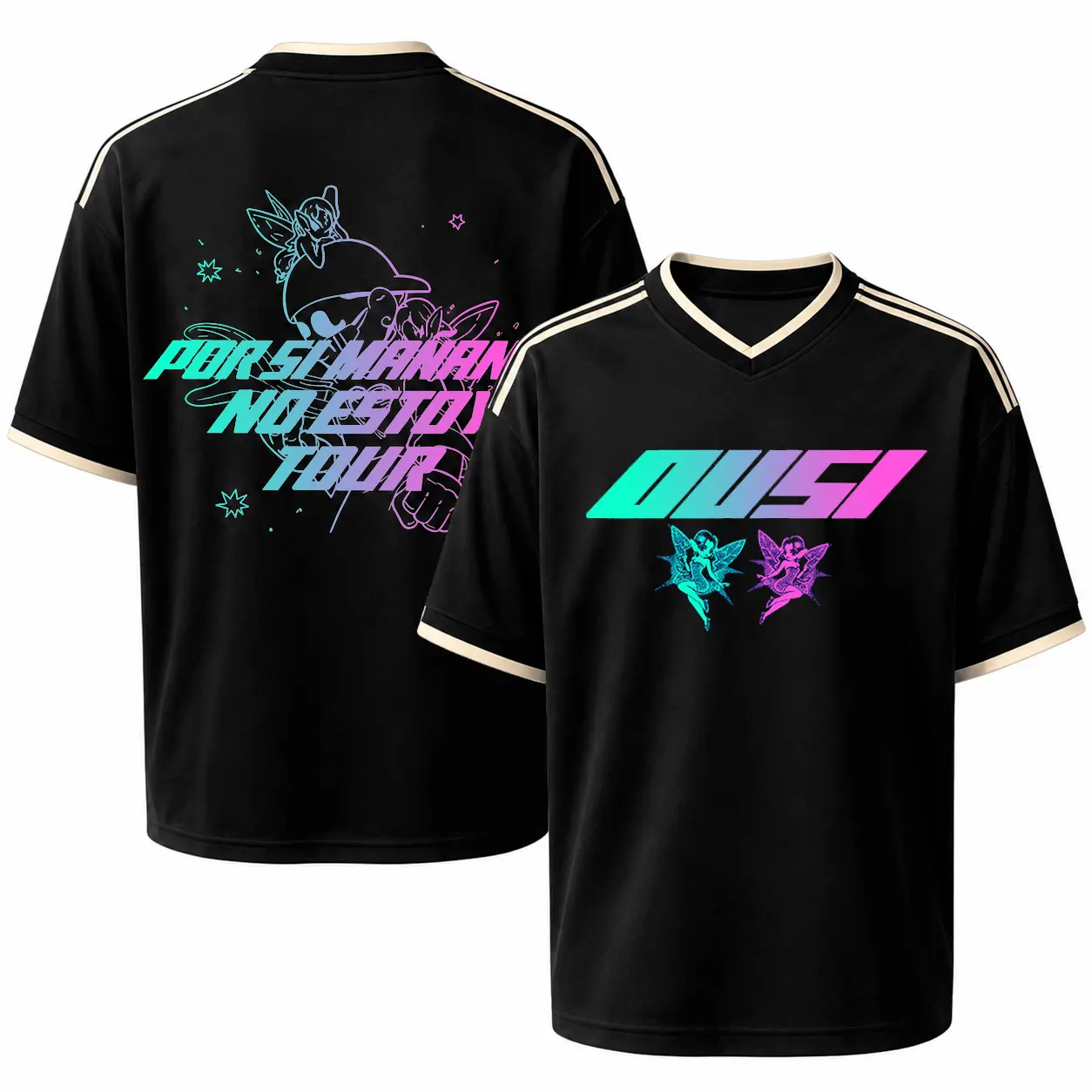 4 Designs El Ousi Por Si Mañana No Estoy Tour Football Jersey, Unisex Omar Courtz Tee, Breathable Casual Sports  V Neck T-Shirt, Ousi Fan Gift Merch