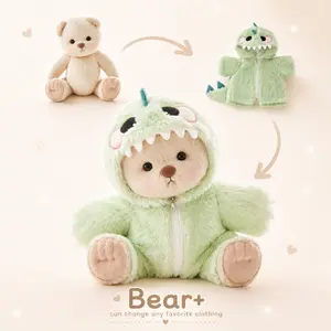 TEDDY HUGGY Clothes Only - For 12-Inch Plush Bears |12-Inch Green Dinosaur Jumpsuit Outfits