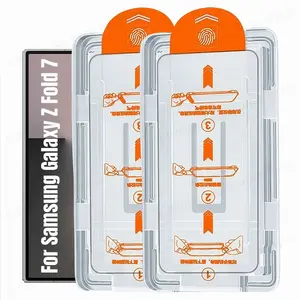 2 Pack Dust-Free Instant Adhesive Tempered Glass Screen Protector for Samsung Galaxy Z Fold 7, Anti-Spy High Definition Protective Film, Shockproof Protector, Smartphone Accessories