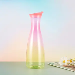 Locco Decor Acrylic Gradient Color Drinkware Carafe Pitcher, 52oz/1.55L, Break Resistant, Summer Style Water Juice Dispenser, Ice Beverage Server Pink Yellow