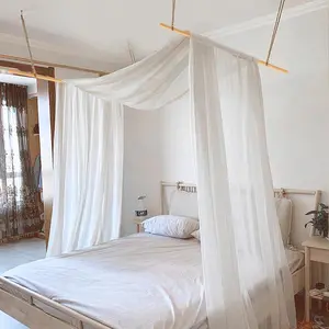 Canopy Bed Curtains -  & Full Bed 60 * 225in White Tulle Canopy Bed Scarf, Sheer Bed Drapes for  Girls to Adult Beds