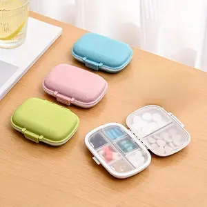 1pc Portable Travel Pill Box, Medicine And Vitamin Compartment, Fits In Pocket Or Purse, Safely Stores Daily Dose, Outdoor Travel Travel Case, Double Sealing Design, Used To Store Medicines, Vitamin Tablets, Pills, Fish Oil, Jewelry