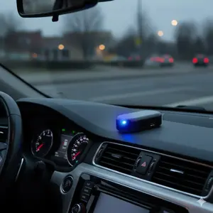 Solar Powered LED Strobe Warning Light | Auto Theft Deterrent | Wireless Car Alarm Decoration | Super Bright Flashing Safety Protection | Vehicle Solar System