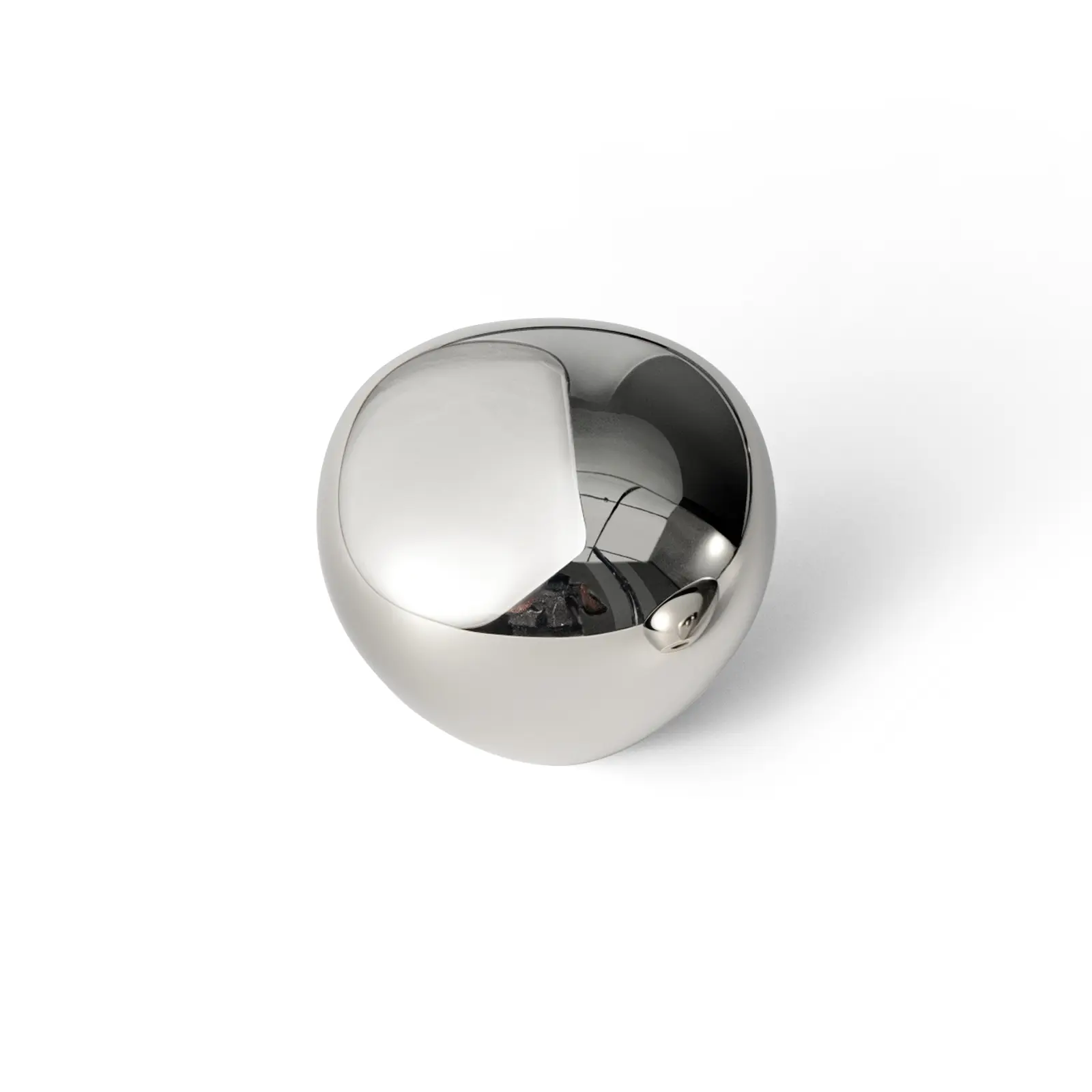 Goo-Ki Creative Pebble-Shaped Furniture Knob (2Pack) - Luxury Solid Brass Pull in Bright Silver Finish