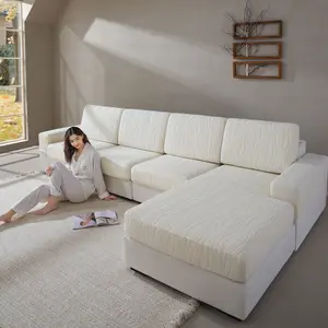 1pc Mountain River Upgrade Universal Elastic Sofa Cushion Cover, Modern Anti-Slip Soft Sofa Protector Sofa Slipcover for L-Shaped and 1-4 Seat Sofas