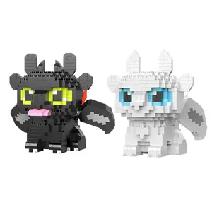 Customized Building Blocks Animals Toys Cartoon Dragon Micro Blocks Action Figures Halloween Toys Gifts Decorations