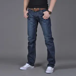 2024 New Men's Jeans Classic Style Stretch Straight Leg Fashion Casual Denim Pants Versatile Business Jeans Trousers for Male Blue Streetwear