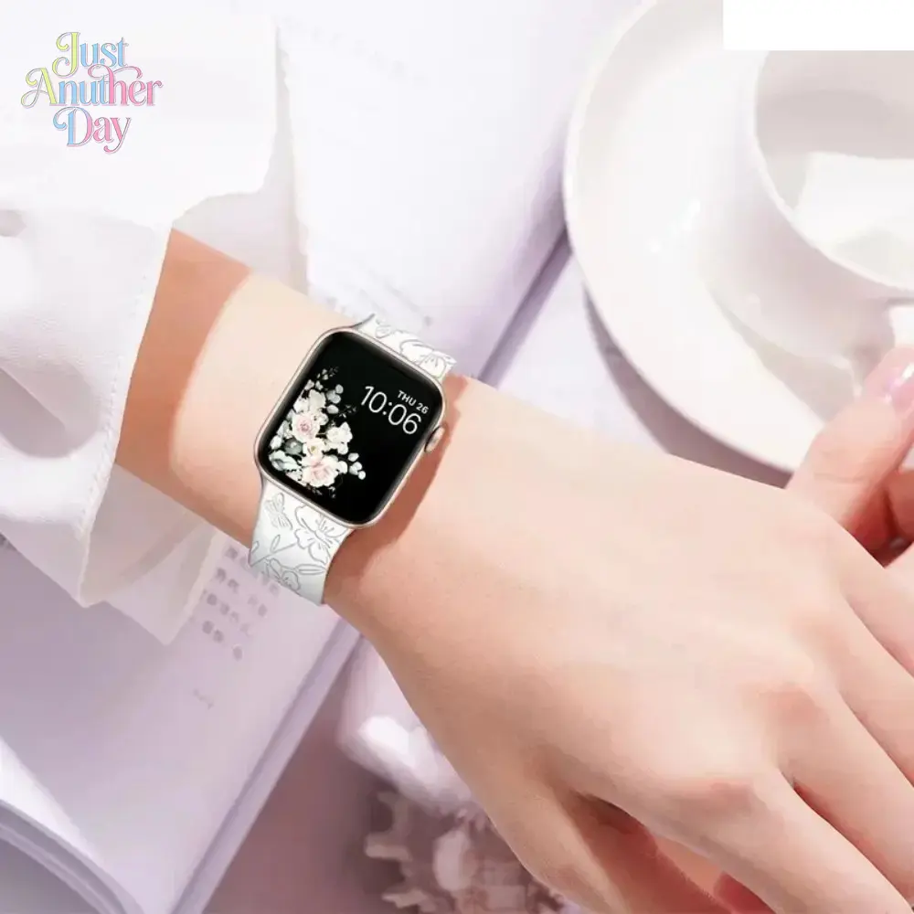 Engraved Floral Watch Band – Fashion Bracelet Strap for Apple Watch, Fits 38–49mm Engraved Floral Watch Band – Fashion Bracelet Strap for Apple Watch, Fits 38–49mm