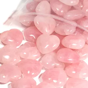 25mm Rose Quartz Hearts Set (3/5/8/12PCS) - Natural Healing Crystal for Love & Peace, Natural Stone Decor, Positive Energy Decor, Spiritual Gift, Home Office Decor, Quartz Crystals