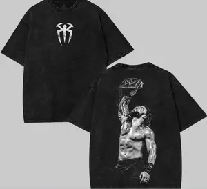WWE Roman Reigns Washed T-Shirt, Vintage Wrestling Graphic Design, Sport Tee, Gift For Fan, Full size, Full Color