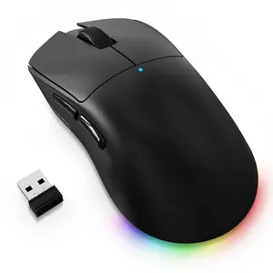 AJAZZ NJ08 Wireless Gaming Mouse 70g Lightweight, 12800 DPI, RGB Strip, 3-Mode Connection 2.4GHz/Wireless/Wired, 1000Hz Polling Rate, Ergonomic Right-Handed Design for PC, Mac, Windows, Laptop