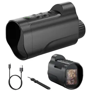 Adult digital night vision monocular, 2.0-inch high-definition screen infrared digital night vision goggles, built-in 10x zoom compass, 2000mAh rechargeable battery, suitable for camping, hunting observation, Father's Day, Mother's Day, Christmas gifts