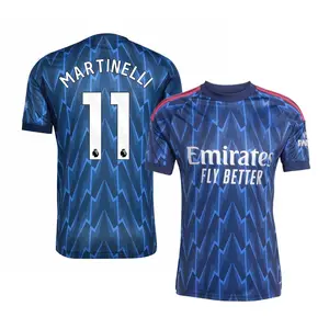 Martinelli 11 Navy Blue Color ARS 25/26 Away Soccer Jersey, Martinelli Short Sleeve Player Version Football Shirt