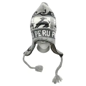 Nwt Peru Peruvian Alpaca Trend Handmade Soft Knit Fleece Lined Chullo Beanie Hat