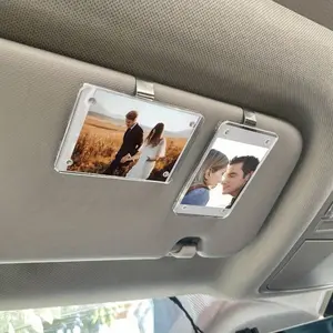 Acrylic Car Sun Visor Photo Holder, 1 Piece Vehicle Accessory, Durable and Lightweight Design, Easy Installation, Perfect for Photos and Cards