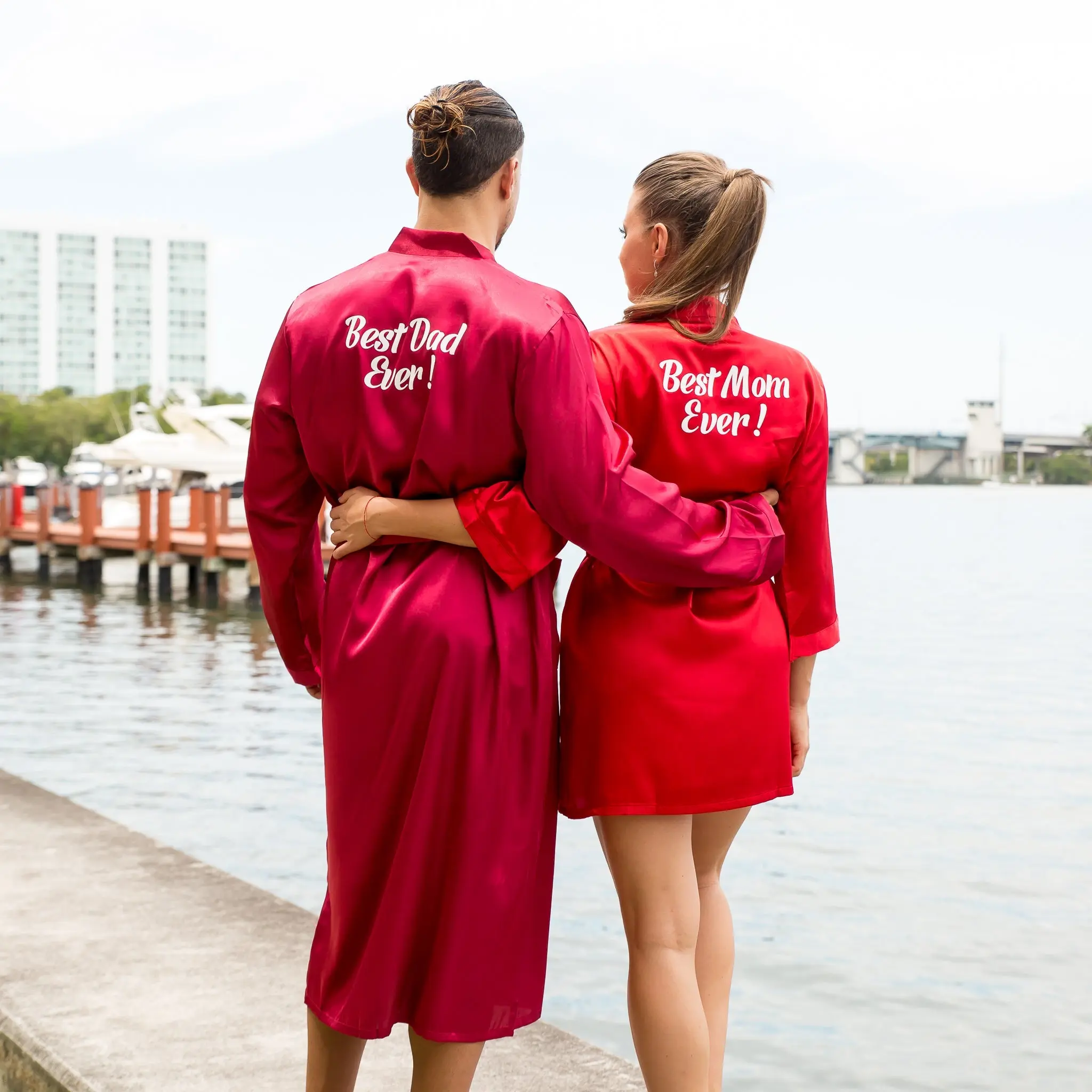 Best Mom and Best Dad Ever Satin Robes