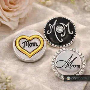 Mom Snap Jewelry Ginger Charm, Mother's Day 18MM Mama Button, Fits Women's Customizable Bracelets, Necklaces, Keychains, Rings